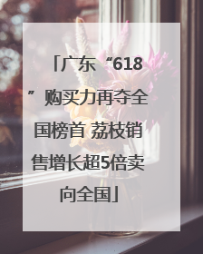 广东“618”购买力再夺全国榜首 荔枝销售增长超5倍卖向全国