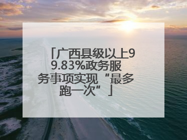 广西县级以上99.83%政务服务事项实现“最多跑一次”