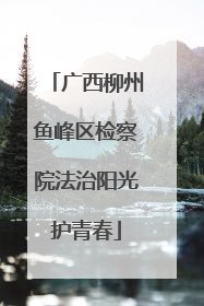 广西柳州鱼峰区检察院法治阳光护青春