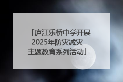 庐江乐桥中学开展2025年防灾减灾主题教育系列活动