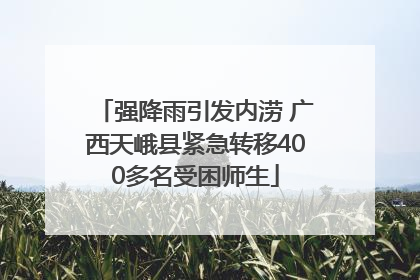 强降雨引发内涝 广西天峨县紧急转移400多名受困师生