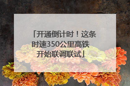 开通倒计时！这条时速350公里高铁开始联调联试