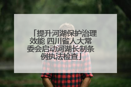提升河湖保护治理效能 四川省人大常委会启动河湖长制条例执法检查
