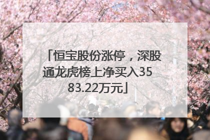 恒宝股份涨停，深股通龙虎榜上净买入3583.22万元
