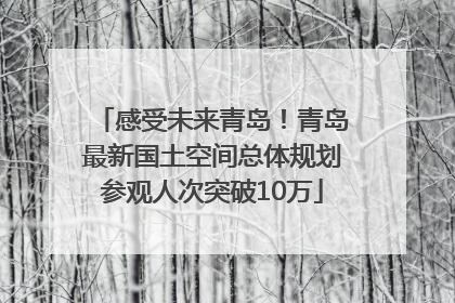 感受未来青岛！青岛最新国土空间总体规划参观人次突破10万