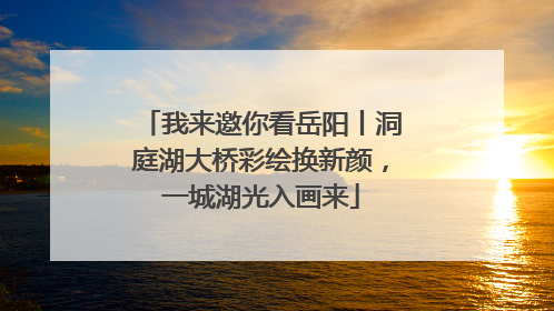 我来邀你看岳阳丨洞庭湖大桥彩绘换新颜，一城湖光入画来