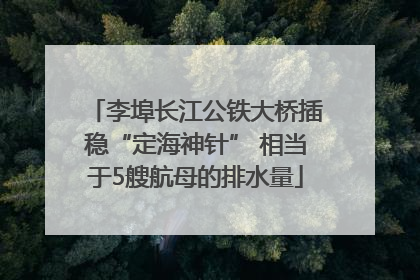 李埠长江公铁大桥插稳“定海神针” 相当于5艘航母的排水量