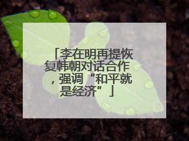 李在明再提恢复韩朝对话合作，强调“和平就是经济”