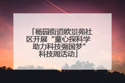 杨园街道欧景苑社区开展“童心探科学 助力科技强国梦”科技周活动