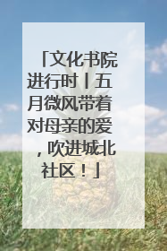 文化书院进行时丨五月微风带着对母亲的爱，吹进城北社区！