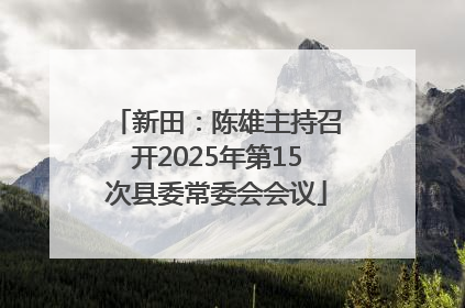 新田：陈雄主持召开2025年第15次县委常委会会议