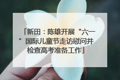 新田：陈雄开展“六一”国际儿童节走访慰问并检查高考准备工作