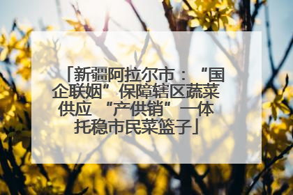 新疆阿拉尔市：“国企联姻”保障辖区蔬菜供应 “产供销”一体托稳市民菜篮子