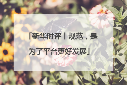 新华时评丨规范，是为了平台更好发展