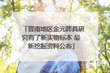 晋南地区金元葬具研究有了新实物标本 最新挖掘资料公布