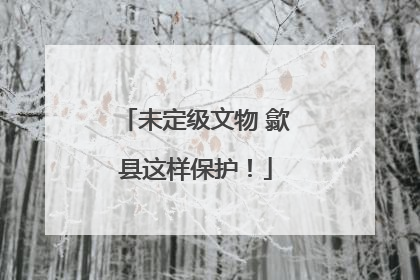 未定级文物 歙县这样保护！