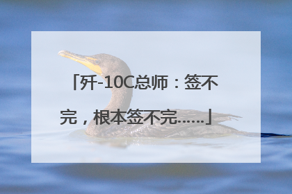 歼-10C总师：签不完，根本签不完……