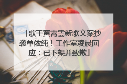 歌手黄霄雲新歌文案抄袭单依纯！工作室凌晨回应：已下架并致歉