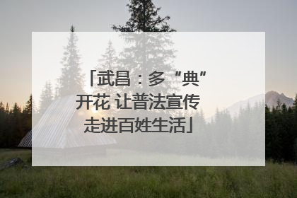 武昌：多“典”开花 让普法宣传走进百姓生活