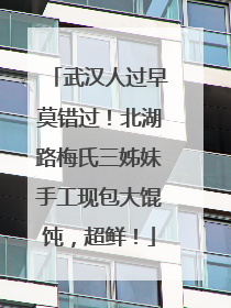武汉人过早莫错过！北湖路梅氏三姊妹手工现包大馄饨，超鲜！