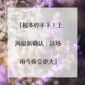 根本停不下！上海最新确认：这场雨今夜会更大