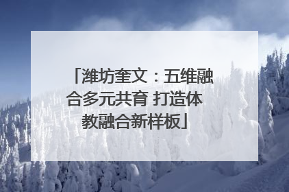 潍坊奎文：五维融合多元共育 打造体教融合新样板