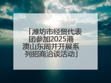 潍坊市经贸代表团参加2025港澳山东周并开展系列招商洽谈活动