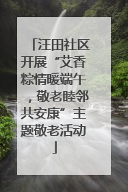 汪田社区开展“艾香粽情暖端午，敬老睦邻共安康”主题敬老活动