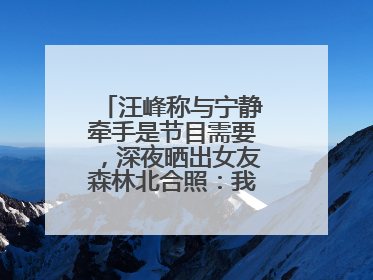 汪峰称与宁静牵手是节目需要，深夜晒出女友森林北合照：我俩好着呢！