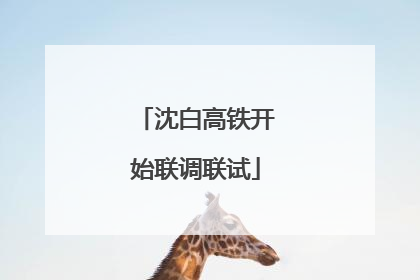 沈白高铁开始联调联试