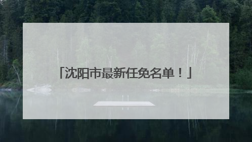 沈阳市最新任免名单！