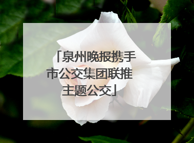 泉州晚报携手市公交集团联推主题公交