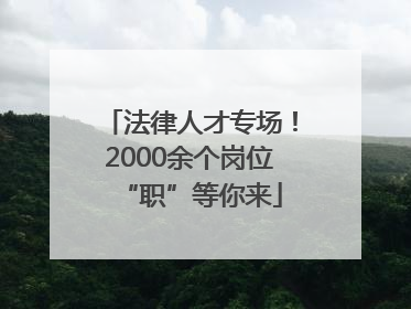 法律人才专场！2000余个岗位“职”等你来