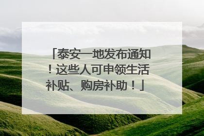 泰安一地发布通知！这些人可申领生活补贴、购房补助！