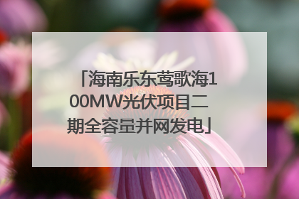 海南乐东莺歌海100MW光伏项目二期全容量并网发电