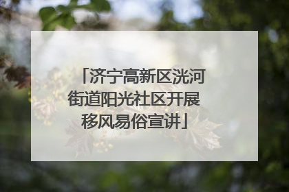 济宁高新区洸河街道阳光社区开展移风易俗宣讲