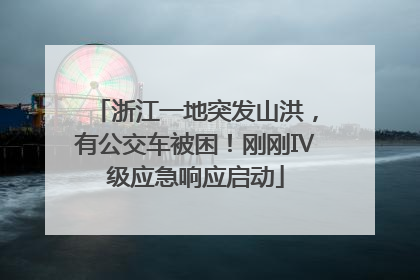 浙江一地突发山洪，有公交车被困！刚刚Ⅳ级应急响应启动