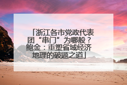 浙江各市党政代表团“串门”为哪般？鲍金：重塑省域经济地理的破题之道