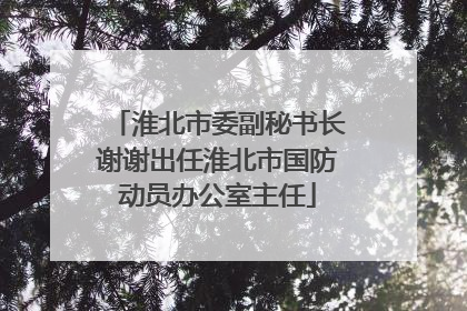 淮北市委副秘书长谢谢出任淮北市国防动员办公室主任