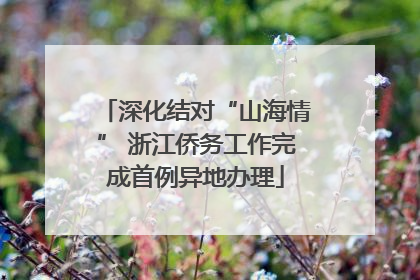 深化结对“山海情” 浙江侨务工作完成首例异地办理