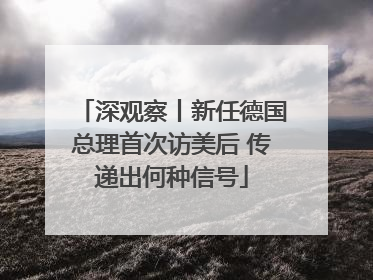 深观察丨新任德国总理首次访美后 传递出何种信号