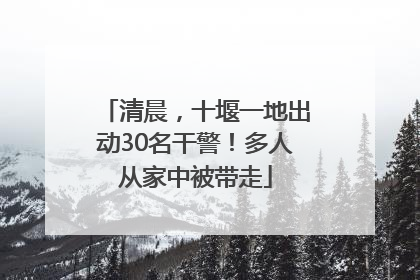 清晨，十堰一地出动30名干警！多人从家中被带走