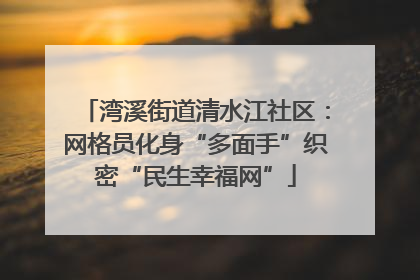 湾溪街道清水江社区：网格员化身“多面手”织密“民生幸福网”