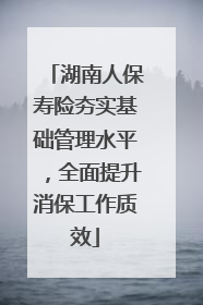 湖南人保寿险夯实基础管理水平，全面提升消保工作质效