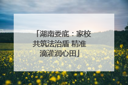 湖南娄底：家校共筑法治盾 精准滴灌润心田