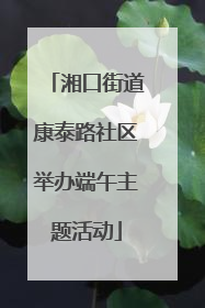 湘口街道康泰路社区举办端午主题活动