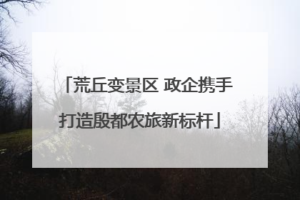 荒丘变景区 政企携手打造殷都农旅新标杆