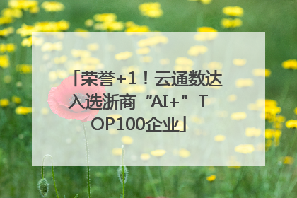 荣誉+1！云通数达入选浙商“AI+”TOP100企业