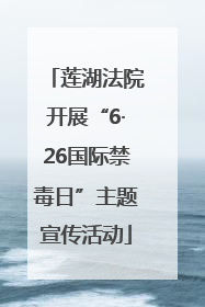 莲湖法院开展“6·26国际禁毒日”主题宣传活动