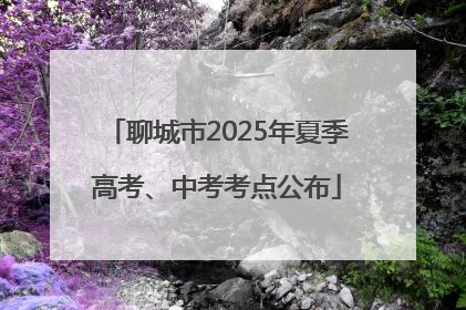 聊城市2025年夏季高考、中考考点公布